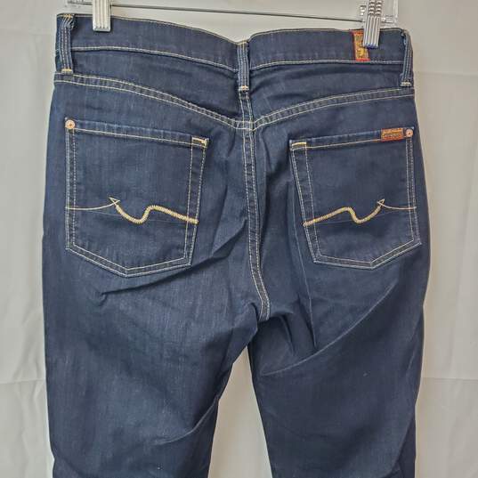 7 For All Mankind High Waist Straight Leg Blue Jeans Women's 28 image number 2
