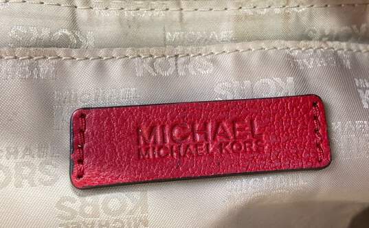 Michael Kors Jet Set Red Leather Tote Bag image number 6