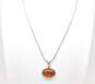 925 Mother Of Pearl Earrings Amber Pendant Necklace Onyx Ring & Chain Bracelet image number 2