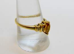 Romantic 10k Yellow Gold Diamond Accent & Marquise Cut Citrine Ring 2.2g alternative image