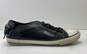 Aldo Leather Saftey Pin Detail Lace Up Sneakers Black 9 image number 1