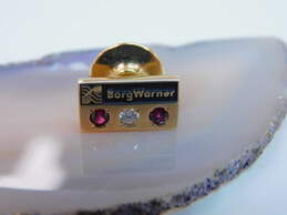 10K Yellow Gold Borg Warner Ruby 0.08 CT Diamond Service Pin 3.0g alternative image
