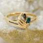 Romantic 10k Yellow Gold Serpentine & Diamond Accent Ribbed Ring 1.8g image number 1