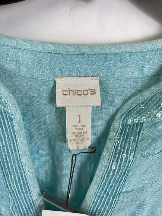 Chicos Women Blue Blouse 1 NWT image number 3