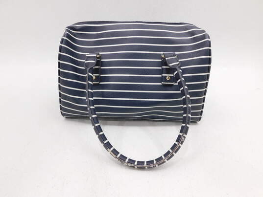 Kate Spade New York Navy White Stripe Speedy Style Bag image number 4