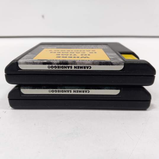Sega Genesis Cartridges Including 'Where in Time is Carmen Sandiego' and 'Where in the World is Carmen Sandiego' image number 3