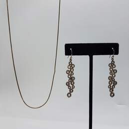 Sterling Silver Snake 19 1/2 Inch Chain Dangle earrings Bundle 2pcs 12.4g