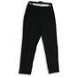 DKNY Womens Black Pleated Elastic Waist Zipper Pocket Pull-On Ankle Pants Size 8 image number 1