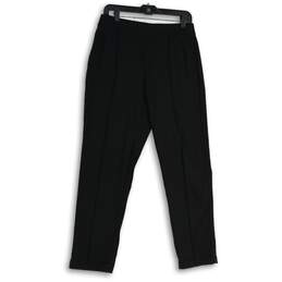DKNY Womens Black Pleated Elastic Waist Zipper Pocket Pull-On Ankle Pants Size 8