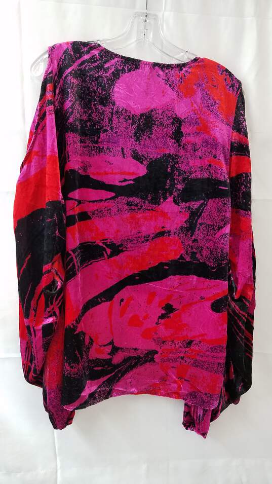 BCBGMAXAZRIA Stylish Blouse Black/Red/Pink Size L image number 2