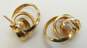 14K Yellow Gold Etched Knot Earrings 1.1g image number 2