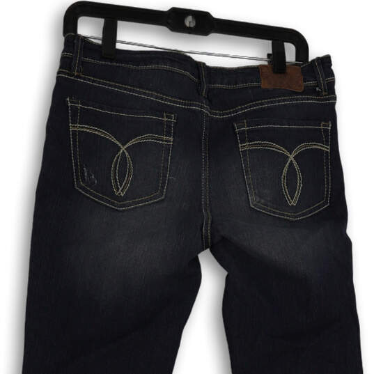 Womens Black Denim Dark Wash Front Pockets Stretch Skinny Leg Jeans Size 11 image number 4