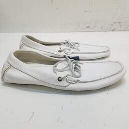 ZARA Man White Leather Tie Loafers Shoes Men's Size 43
