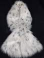 Women's CHICO'S White Spotted Faux Fur Shoulder Drape Scarf image number 3