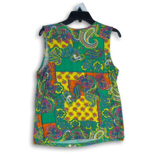 NWT Chaps Womens Multicolor Paisley Keyhole Neck Pullover Tank Top Size Large image number 2