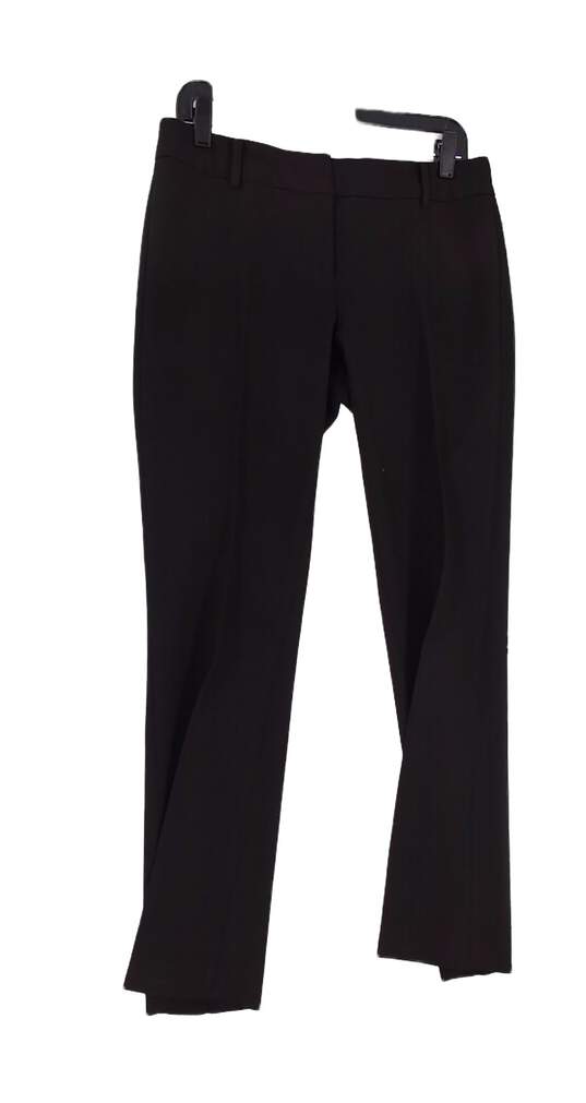 Womens Black Flat Front Straight Leg Slacks Dress Pants Size 6 image number 1