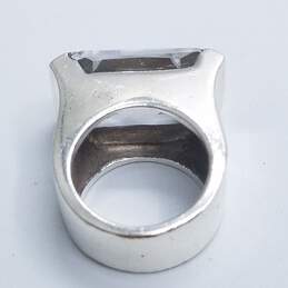 Sterling Silver 950 CZ sz 6 1/4 Statement Ring DAMAGED 25.7 G alternative image