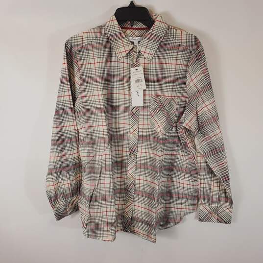 Foxcroft NYC Women Plaid Flannel Shirt 10 NWT image number 1