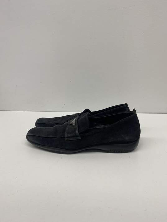Authentic Prada Black Loafer Suede M7 image number 2