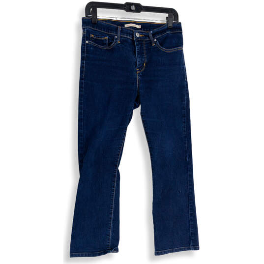 Womens Blue Denim Medium Wash 5-Pocket Design Straight Leg Jeans Size 29 image number 1