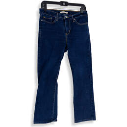 Womens Blue Denim Medium Wash 5-Pocket Design Straight Leg Jeans Size 29