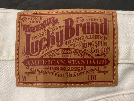 Lucky Brand White Jeans - Size Medium image number 5