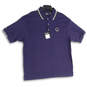 NWT Mens Blue Spread Collar Short Sleeve Polo Shirt Size Large image number 1