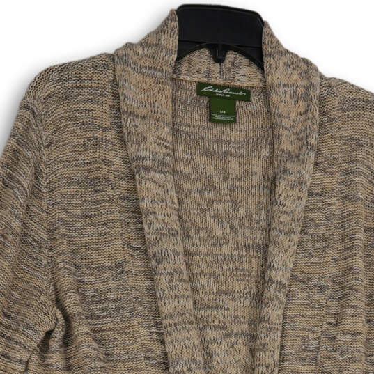 Womens Brown Heather Long Sleeve Open Front Cardigan Sweater Size L image number 3
