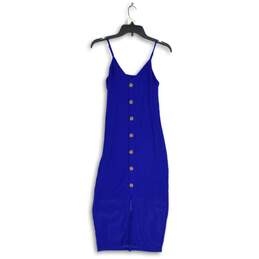 Express Womens Blue Spaghetti Strap V-Neck Pullover Bodycon Dress Size Small