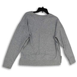 Womens Gray Heather V-Neck Long Sleeve Pullover Sweatshirt Size Small alternative image