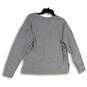 Womens Gray Heather V-Neck Long Sleeve Pullover Sweatshirt Size Small image number 2