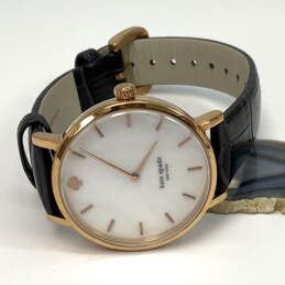 Designer Kate Spade New York Gold Tone Leather Strap Analog Wristwatch