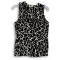 Womens Black Animal Print Ruffle V-Neck Button Front Blouse Top Size Small image number 1