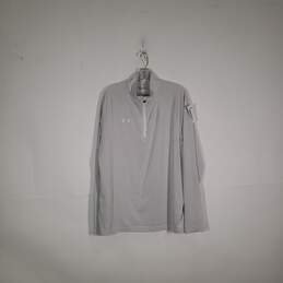Mens Heatgear Loose Fit Striped 1/4 Zip Long Sleeve Pullover T-Shirt Size XL