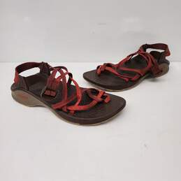 Chaco WM's Classic Red Canvas Strap Sandals Size 9.5 alternative image