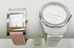 Fossil F2 ES-9757 Silver Tone & Mother of Pearl Dial & Relic ZR15551 Rhinestone Accent Analog & Chronograph Women's Watches