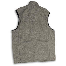 Mens Gray Fleece Mock Neck Welt Pocket Full-Zip Sweater Vest Size XL alternative image