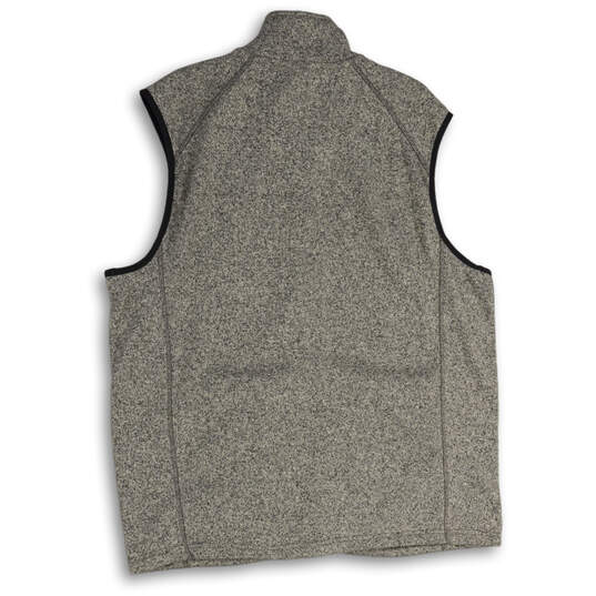 Mens Gray Fleece Mock Neck Welt Pocket Full-Zip Sweater Vest Size XL image number 2