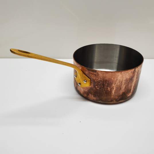 Queen Anne THRIFTWAY Copper Sauce Pan With Brass Handle image number 1