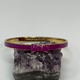 Designer Kate Spade Gold-Tone Take A Bow Purple Classic Bangle Bracelet
