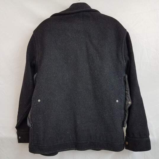 Vintage Filson black wool snap front cargo utility field jacket image number 2