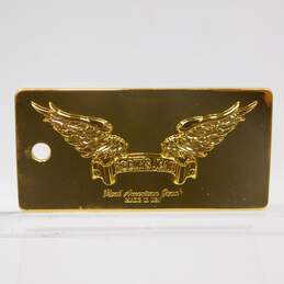 VNTG Robin's Jean Gold Tone Metal Bag Charm/Key Chain W/ Angel Wings alternative image