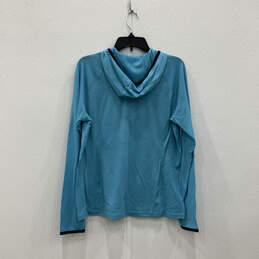 NWT Womens Blue Long Sleeve Quarter Zip Hooded Pullover T-Shirt Size XL alternative image