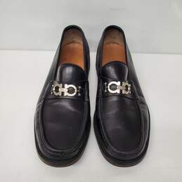 Salvatore Ferragamo MN's Dark Brown Leather Loafers Size 10.5 Authenticated