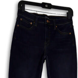 Womens Blue Denim Classic Dark Wash Pockets Skinny Leg Jeans Size 27