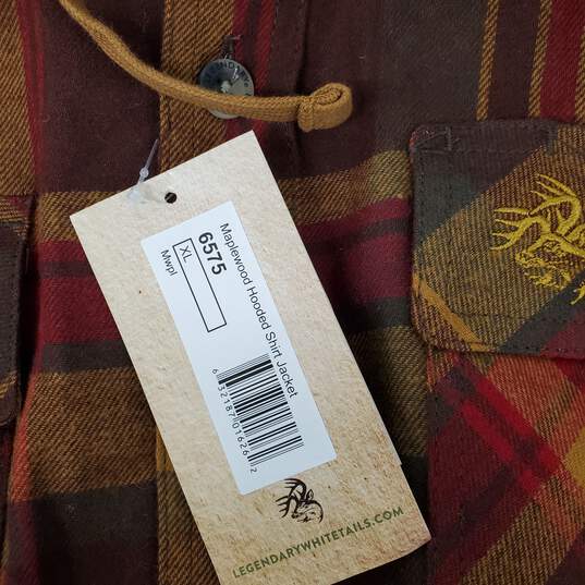NWT Legendary White Tails Maplewood Hooded Flannel Shirt Jacket Size XL image number 4