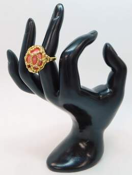 Vintage Crown Trifari Interchangeable Faux Stone Gold Tone Ring 15.3g alternative image