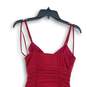 Nine West Womens Red Surplice Neck Sleeveless Ruched Pullover Mini Dress Size 6 image number 4
