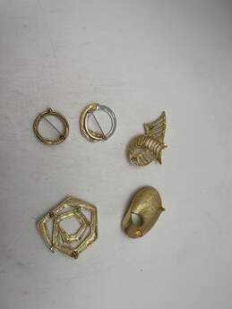 Lot Of 5 Assorted Gold Silver Tone Mixed Brooches And Pins 92g JEWVPNWPY-I alternative image