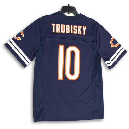 NFL Mens Navy Blue Chicago Bears Mitchell Trubisky #10 Pullover Jersey Size S image number 2